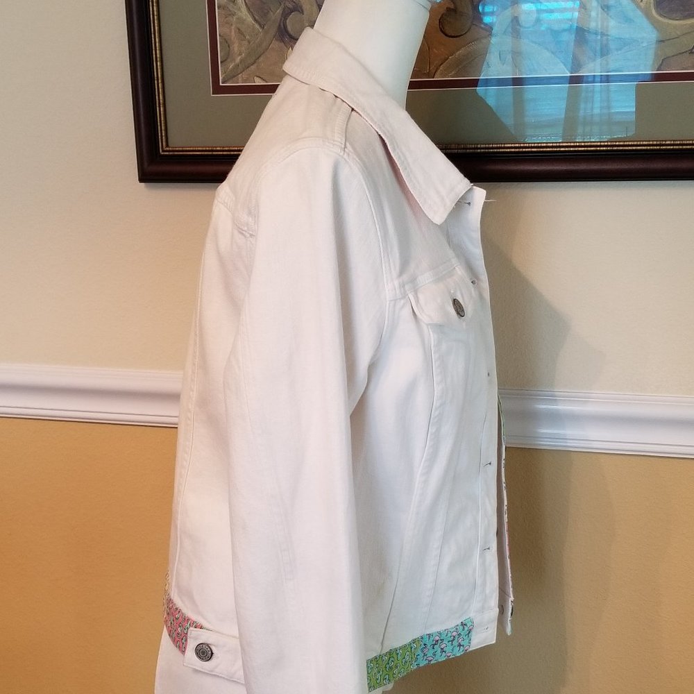 Vineyard Vines White Denim Jean Jacket Size Med - Picture 6 of 10